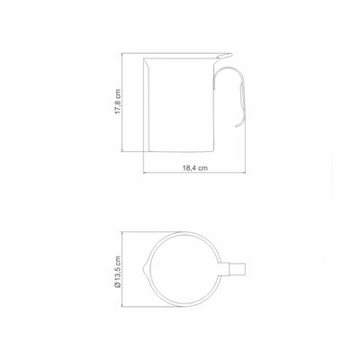 Jarra Tramontina Buena para Água em Aço Inox com Tampa 12 cm 2,1 L
