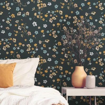 Papel de Parede House of Turnowsky Floral Preto 389071
