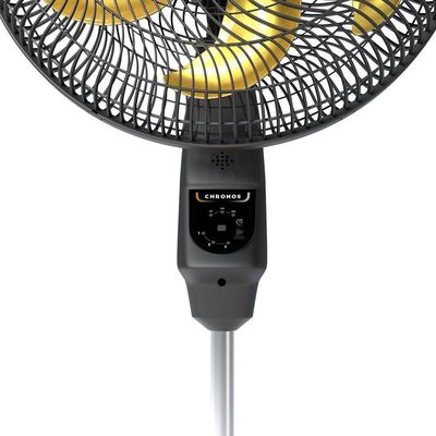 Ventilador De Coluna Mallory Chronos 6 Pás 140W Preto Com Dourado 110V
