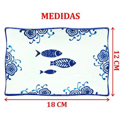 Kit 8 Petisqueiras Bowl Pequena Travessa Oceano Peixe 200ml