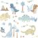 Papel De Parede Dinossauros - G78363 Azul E Bege Tiny Tots 2 - G78363