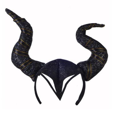 Tiara Malévola Preta E Dourada Para Fantasias
