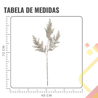 Galho Decorativo Ramos Champanhe Glitter Natal - 72cm