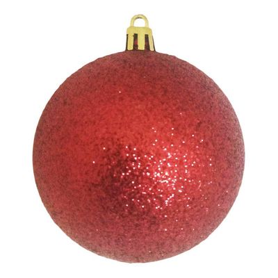 Bola De Natal Vermelha Kit Misto 8cm - 6 Unidades