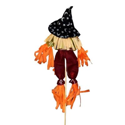 Espantalho Halloween Abóbora No Palito - 45cm X 12cm