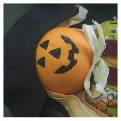Espantalho Halloween Abóbora No Palito - 45cm X 12cm