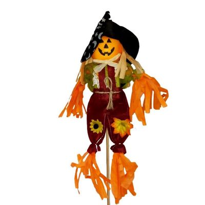 Espantalho Halloween Abóbora No Palito - 45cm X 12cm