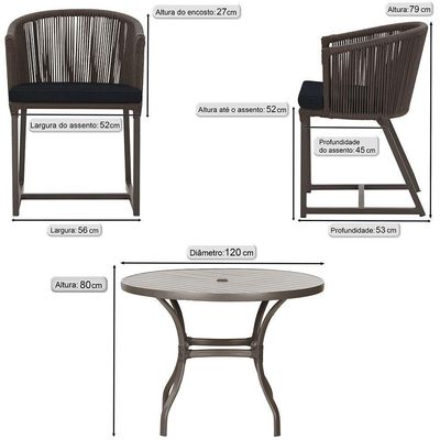 Mesa Com 6 Cadeiras De Jantar Noronha E12 Trama Original Marrom