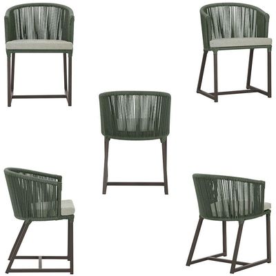 Mesa Com 6 Cadeiras Jantar Noronha Marrom E3 Trama Original Verde