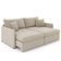 Sofá Cama Retrátil Para Sala De Estar 234cm Una K01 Veludo Bege Lyam Decor