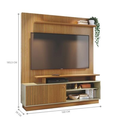 Home Painel Para Tv Frostfall Cumaru Opala