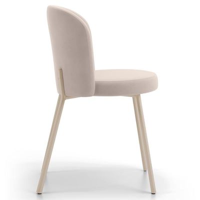 Cadeira Para Sala De Jantar Cozinha Estofada Gavi Arena L02 Suede Bege Lyam Decor