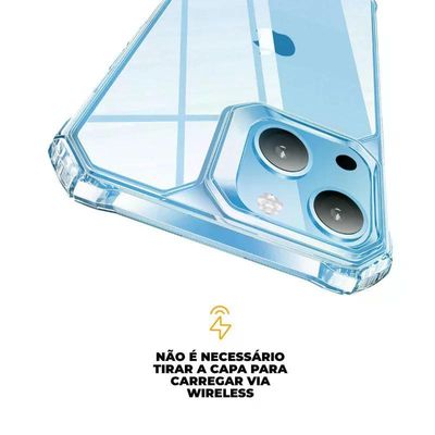 Kit Capa Clear Proof e Pelicula Coverage 5D Pro Preta para iPhone 15 Plus - Gshield