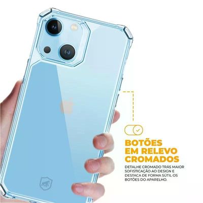 Kit Capa Clear Proof e Pelicula Coverage 5D Pro Preta para iPhone 15 Plus - Gshield