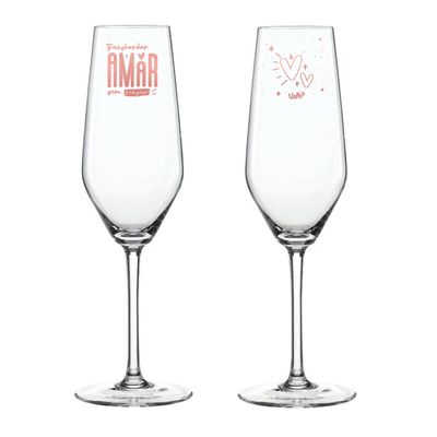 Taça de Champagne Decorada -170ml TAÇA DE CHAMPAGNE - DESEJAR O BEM AMOR