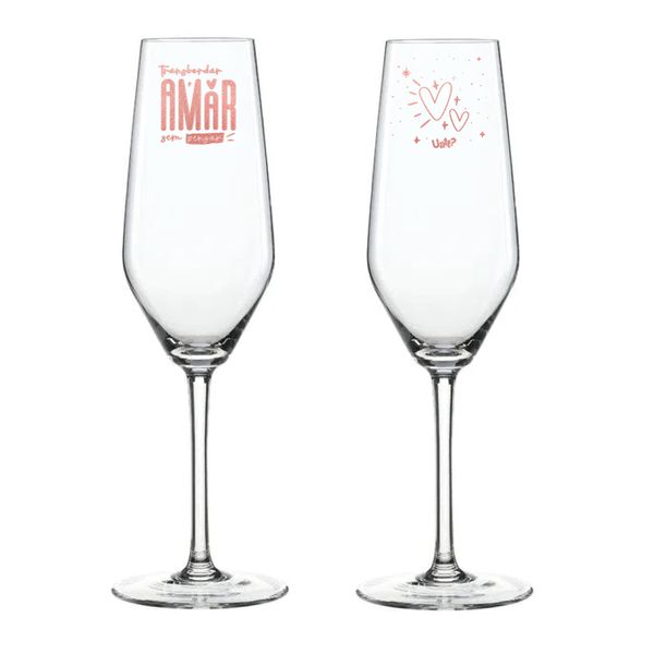 Taça de Champagne Decorada -170ml TAÇA DE CHAMPAGNE - DESEJAR O BEM AMOR
