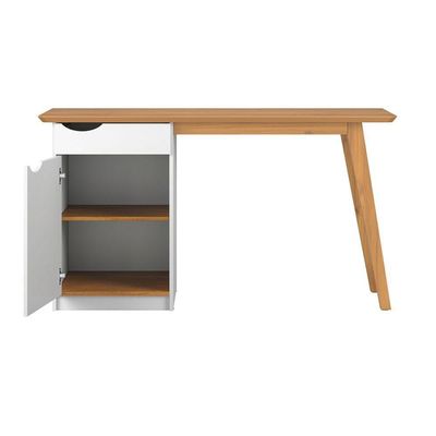 Escrivaninha 1 Porta 1 Gaveta Buri Branco Acetinado Cinamomo