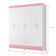 Guarda Roupa 6 Portas Cancun Branco Rosa