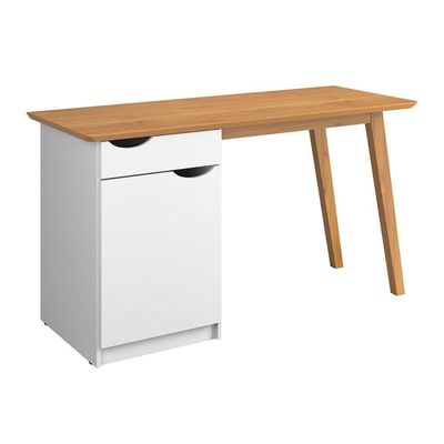 Escrivaninha 1 Porta 1 Gaveta Buri Branco Acetinado Cinamomo