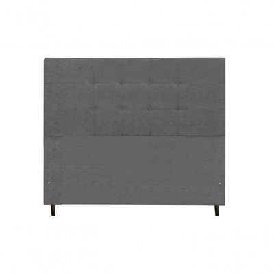 Cabeceira New Maveric Estofada Com Botão De Tecido Para Cama Box Solteiro 94cm Chumbo -