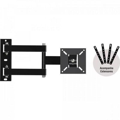 Suporte De Tv Articulado 10-56 Bra4.0 Brasforma Preto