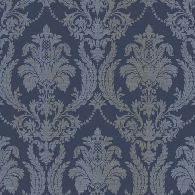 Papel De Parede Thema Damask Azul 28809