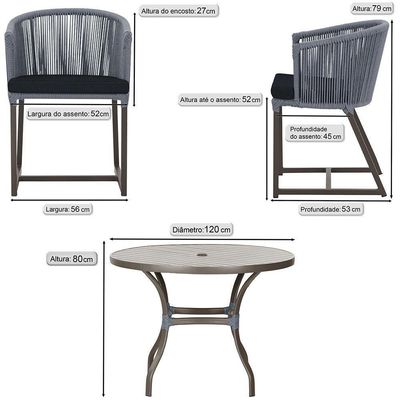 Mesa Com 6 Cadeiras De Jantar Noronha E12 Trama Original Prata