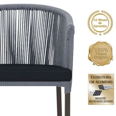 Mesa Com 6 Cadeiras De Jantar Noronha E12 Trama Original Prata
