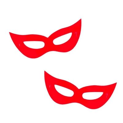 Máscara De Carnaval Vermelho Neon - 12 Unidades