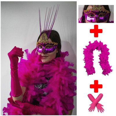 Fantasia De Carnaval Feminina Rosa Choque Luxo