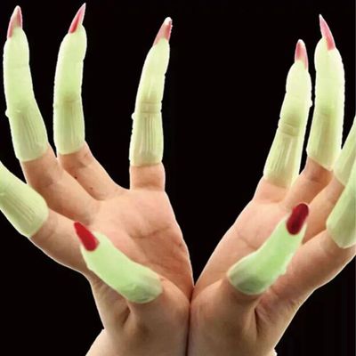 Dedo De Bruxa Fluorescente Para Fantasias