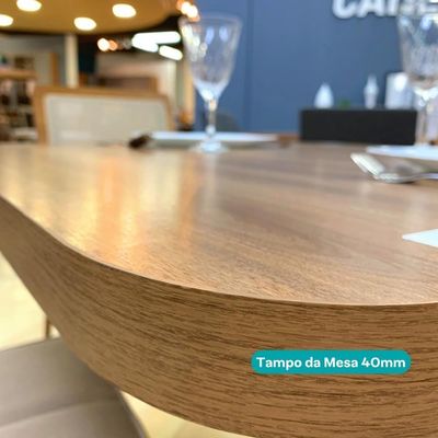 Conjunto Sala De Jantar 6 Cadeiras Austin Carraro Nogal Preto