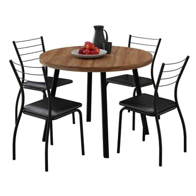 Conjunto Sala De Jantar 6 Cadeiras Austin Carraro Nogal Preto
