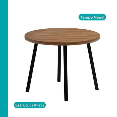 Conjunto Sala De Jantar 6 Cadeiras Austin Carraro Nogal Preto