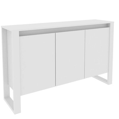 Armário Balcão Escritório 3 Portas 136x36x84cm Branco ME4147 Tecnomobili Branco