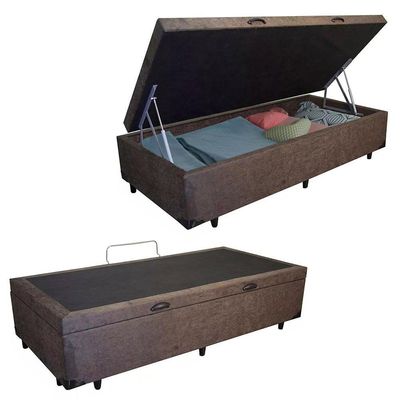 Cama Box Baú Solteiro Suede + Colchão De Espuma D33 - Sereneprime - 88cm Marrom