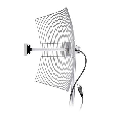 Antena Usb Parabolica De Grade Aquario Usb-2510 Com 2.4 Ghz E Ganho De 25 Dbi Cabo De 10 Metros