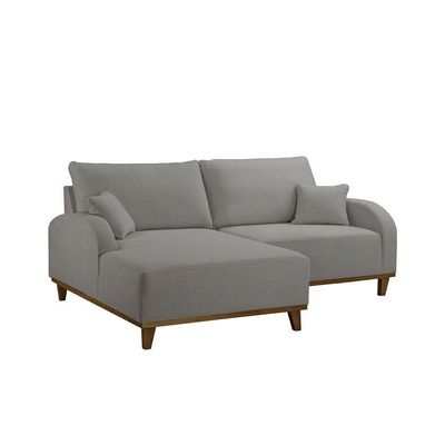 Sofá Albano Linho 185cm Chaise Lado Esquerdo Meu Sofá Online A230 Linho Cinza