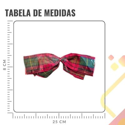 Kit Laços árvore Natal Verde Vermelho 25cm - 4 Unidades
