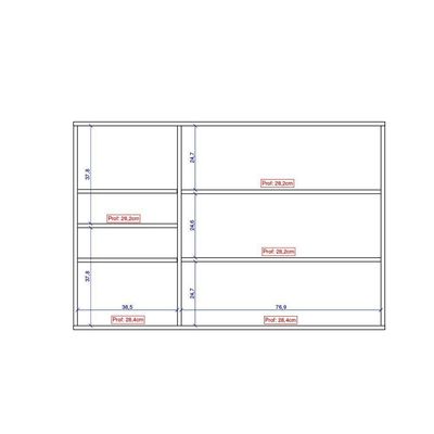 Armário Aéreo Milla Com Portas De Vidro E Nogueira Cinza 120cm Carraro