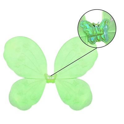 Asa De Borboleta Verde Lagarta Com Glitter