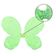 Asa De Borboleta Verde Lagarta Com Glitter