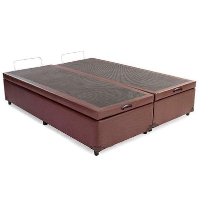 Cama Box Baú Queen Bipartido Sintético Sereneprime Marrom 158x198x44