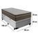 Cama Box Baú Suede Solteiro + Colchão Sereneprime Molas Ensacadas 88x188x69 Cinza