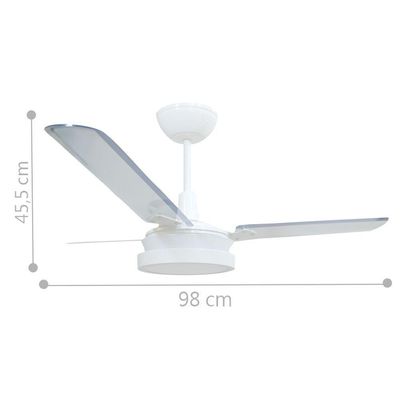 Ventilador Led Breeze Branco 220V 3 Pás Transparentes 220V