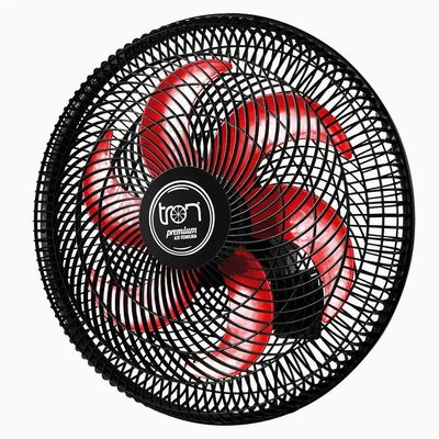 Ventilador Parede Lorena Preto Oscilante 127V Pás Vermelho 110V