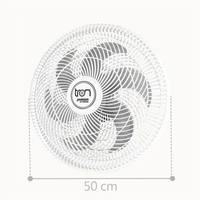 Ventilador Parede Lorena Branco Oscilante 127V Pás Prata 110V