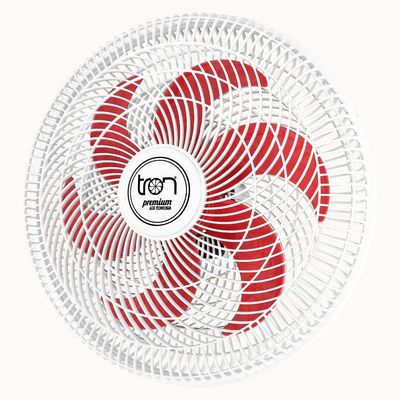 Ventilador Parede Lorena Branco Oscilante 127V Pás Vermelho 110V
