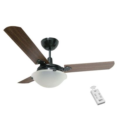 Ventilador Unions Preto 220V 3 Pás Verniz E Controle 220V