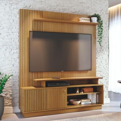 Home Painel Para Tv Frostfall Cumaru